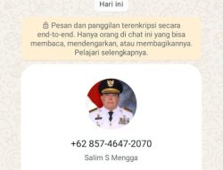 Waspada! Akun Palsu Wagub Sulbar Menawarkan Bantuan Fiktif di WhatsApp